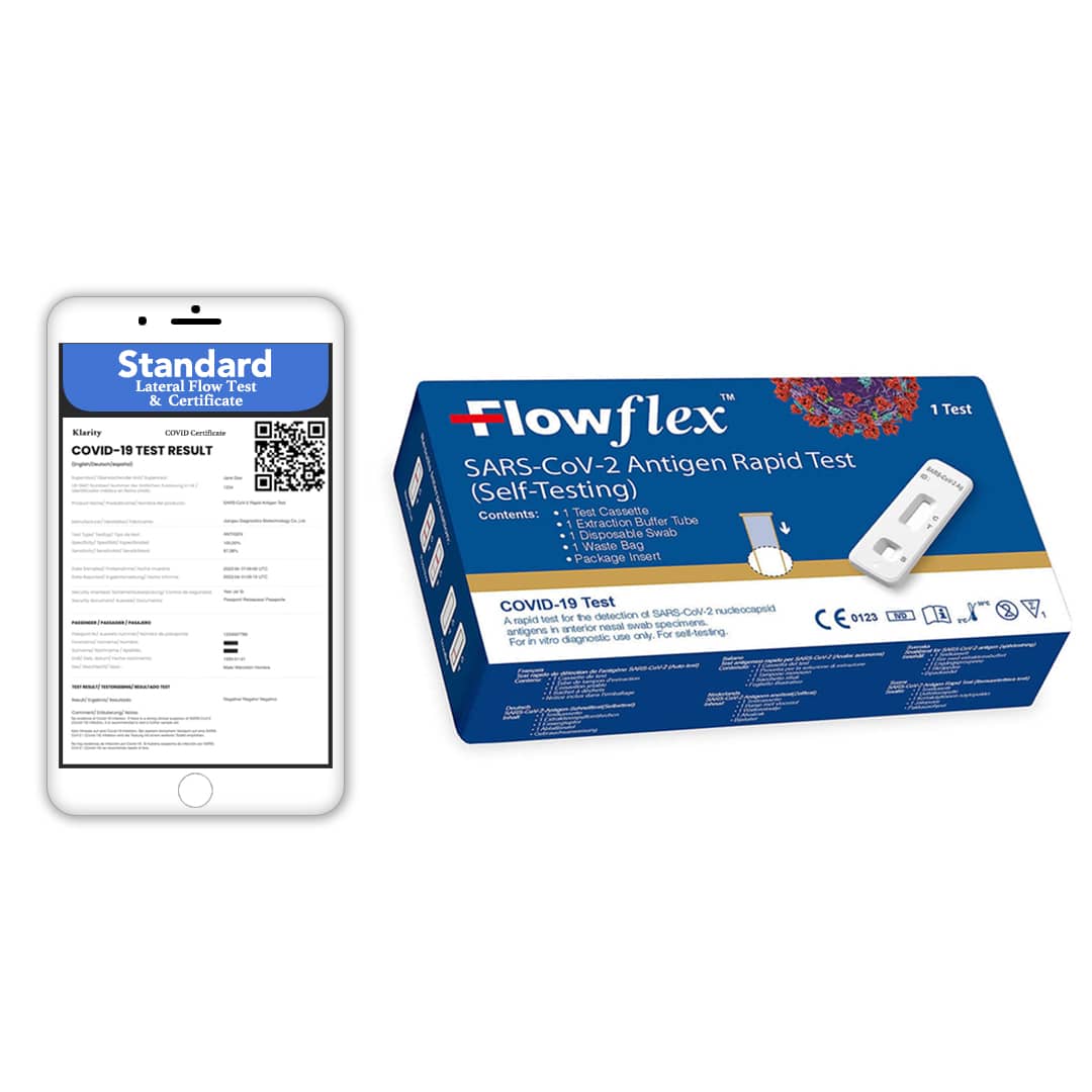 COVID Lateral Flow Test And Certificate Standard Support From Klarity.