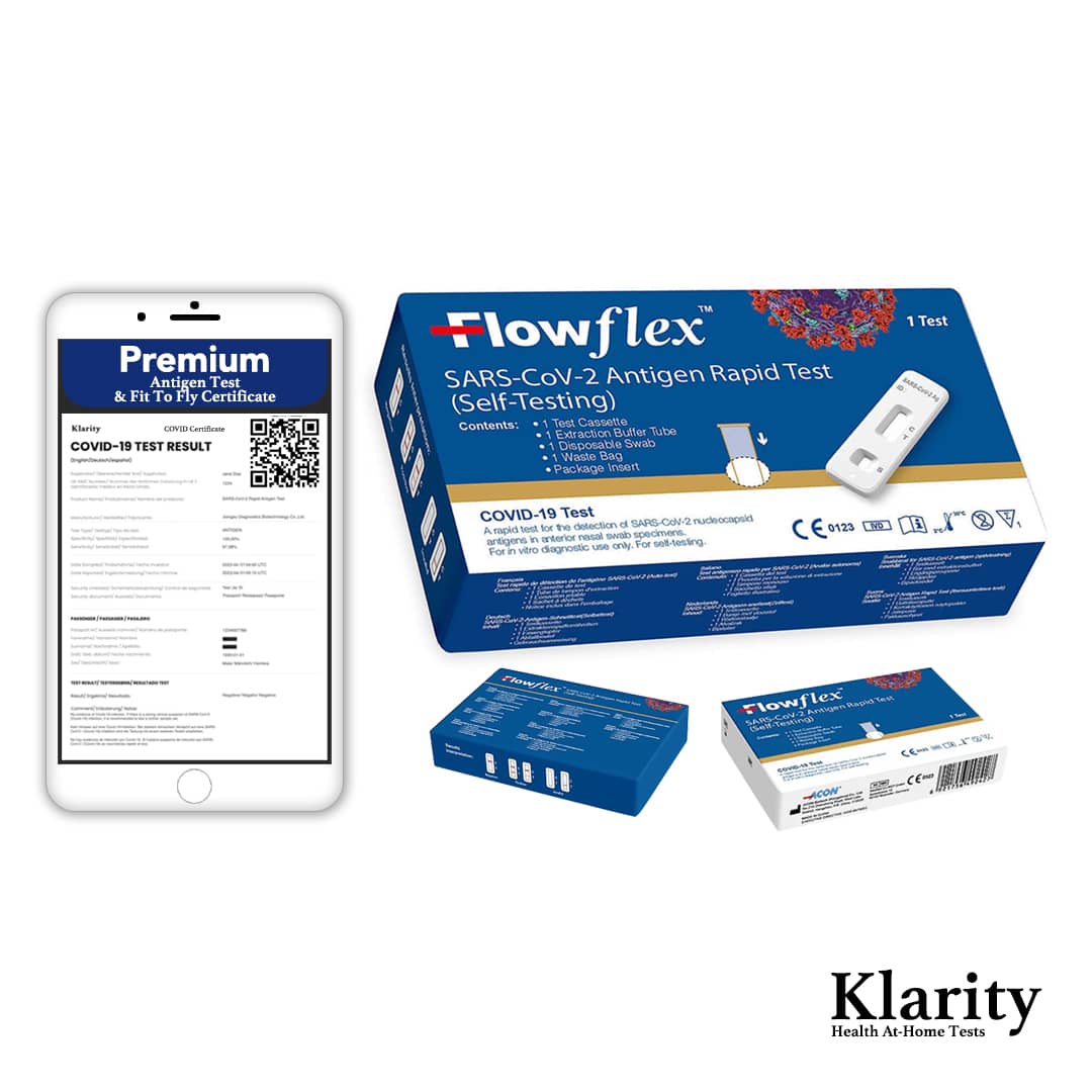 Fit To Fly COVID Certificate For Travel Using A Premium Antigen Test From Klarity.